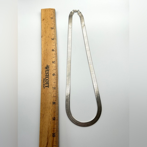 Vintage Men’s 925 Sterling Silver 7mm Wide Herringbone Chain Necklace 20” 28g - Picture 16 of 16